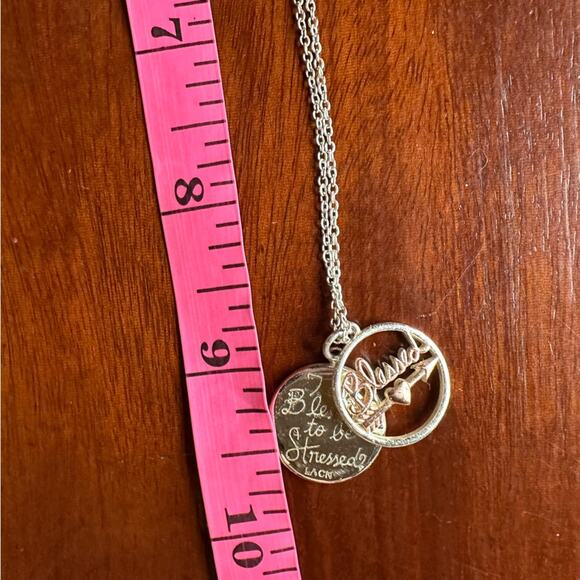 G & G BLESSED Crystal Rhinestone Chain Necklace Silvertone Inspirational Jewelry - Picture 6 of 8